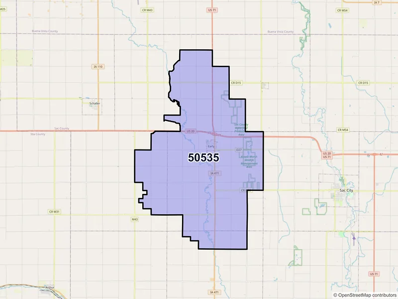 Map of ZIP Code 50535 — Early, IA