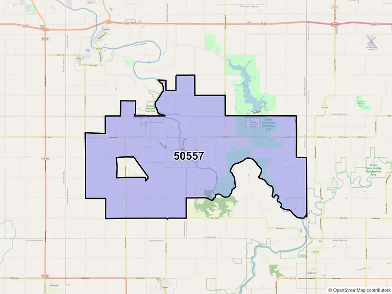 Map of Lehigh, Iowa and ZIP codes