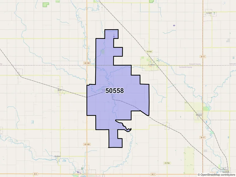 Map of ZIP Code 50558 — Livermore, IA