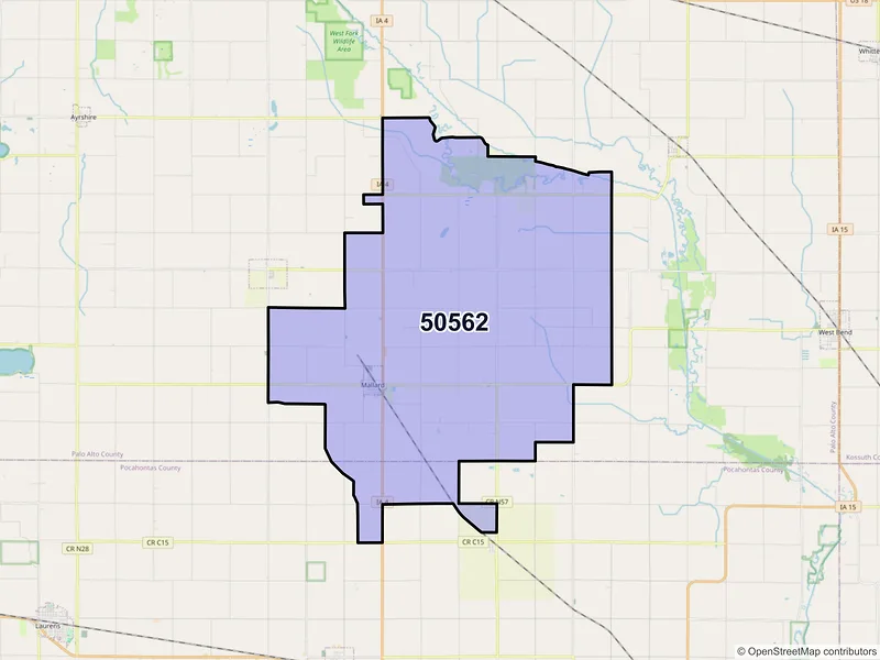 Map of ZIP Code 50562 — Mallard, IA