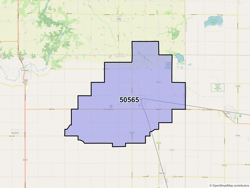 Map of ZIP Code 50565 — Marathon, IA