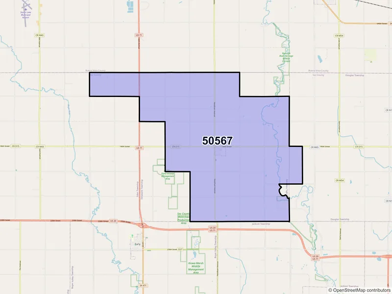Map of ZIP Code 50567 — Nemaha, IA