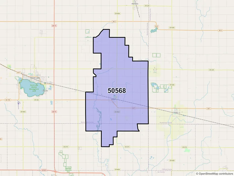 Map of Newell, Iowa and ZIP codes