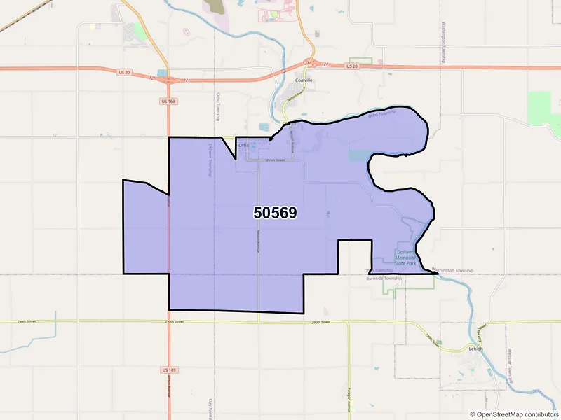 Map of ZIP Code 50569 — Otho, IA