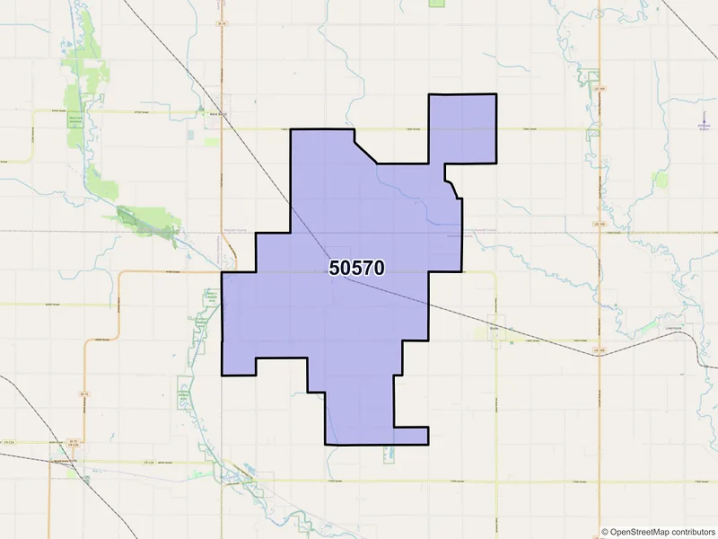 Map of ZIP Code 50570 — Ottosen, IA