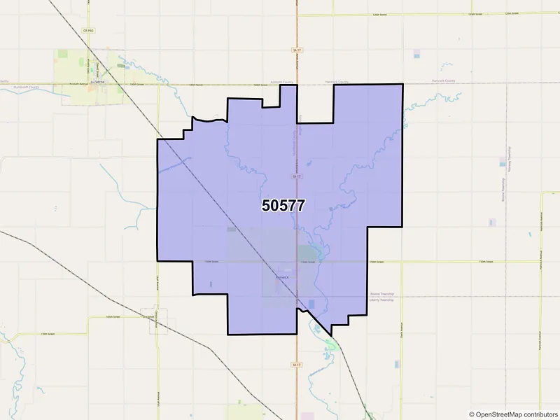 Map of ZIP Code 50577 — Renwick, IA