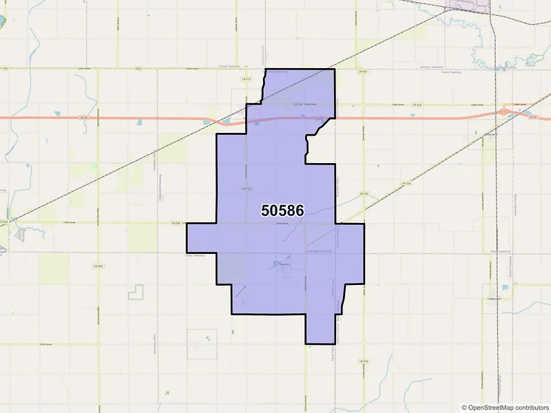 Map of ZIP Code 50586 — Somers, IA