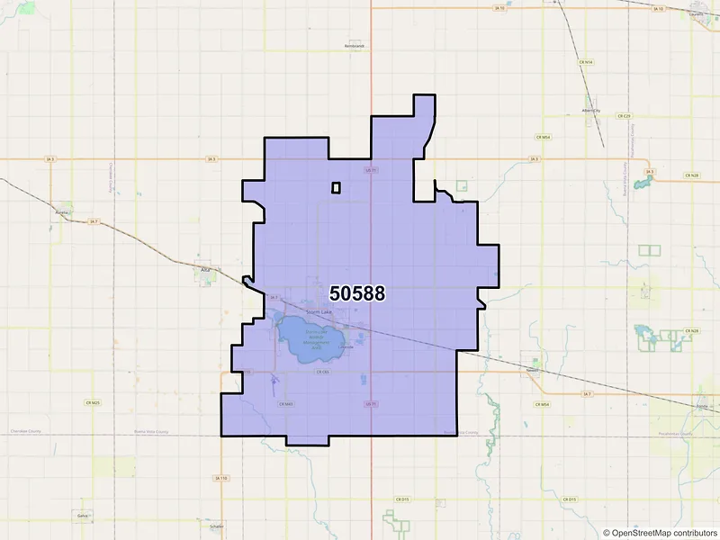 Map of Storm Lake, Iowa and ZIP codes