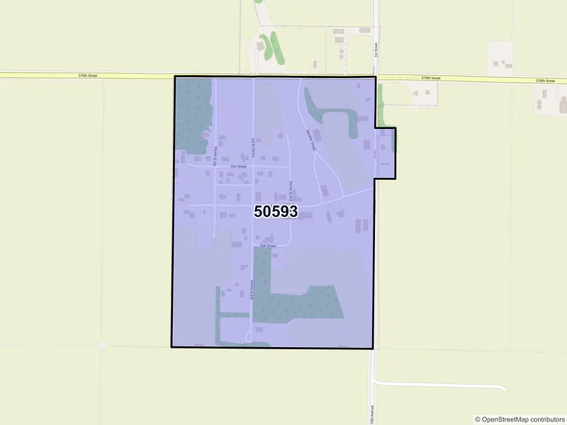 Map of Varina, Iowa and ZIP codes
