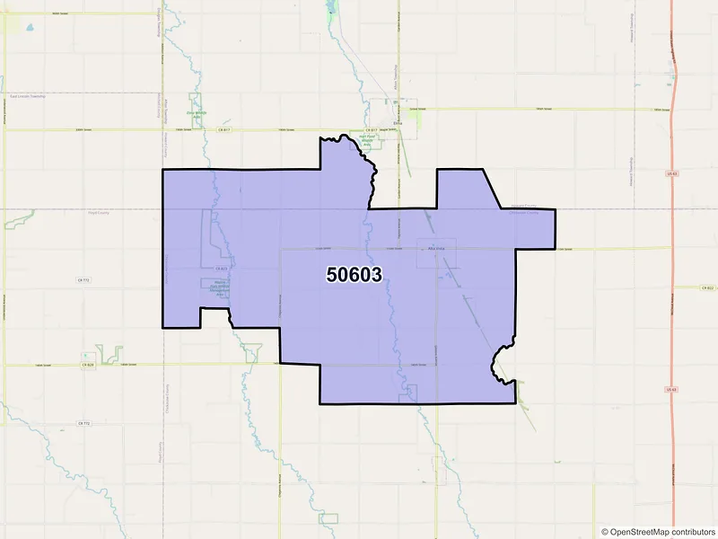 Map of ZIP Code 50603 — Alta Vista, IA