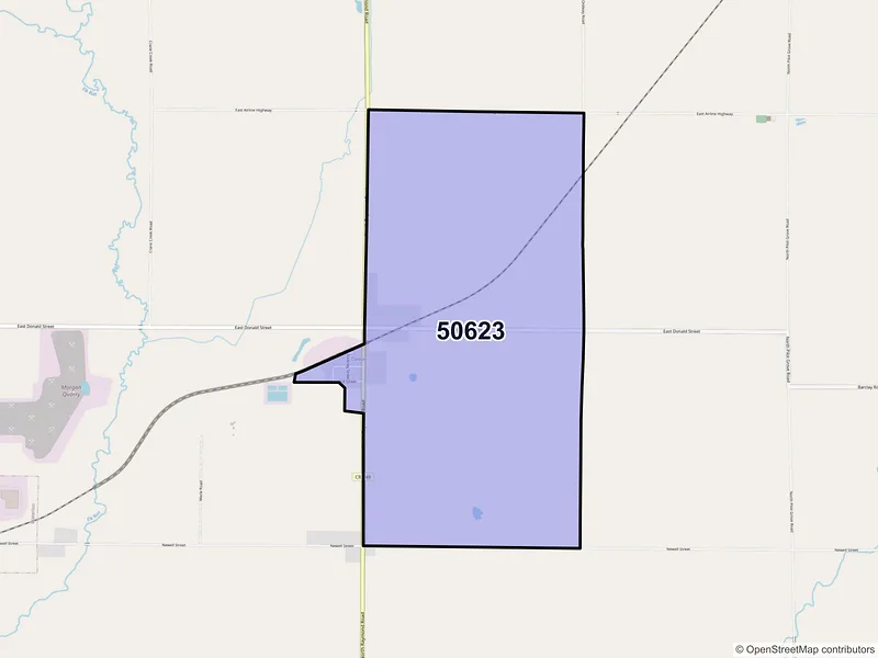 Map of Dewar, Iowa and ZIP codes