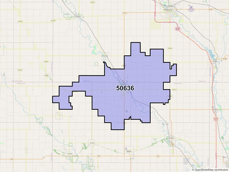 Map of ZIP Code 50636 — Greene, IA