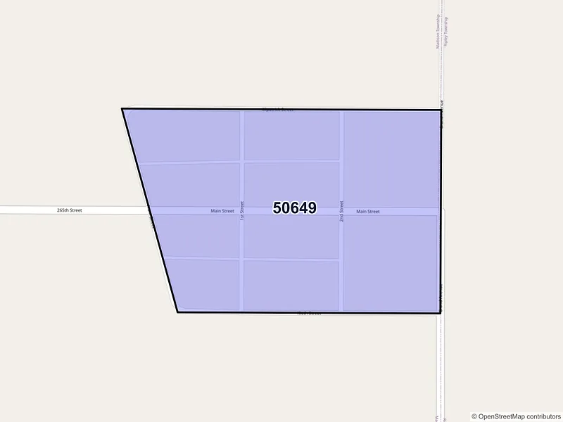 Map of ZIP Code 50649 — Kesley, IA
