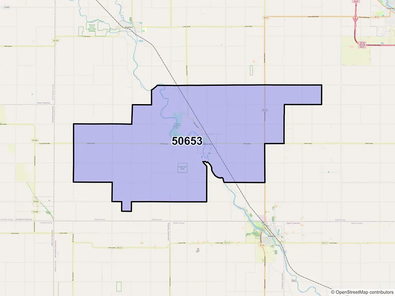 Map of ZIP Code 50653 — Marble Rock, IA