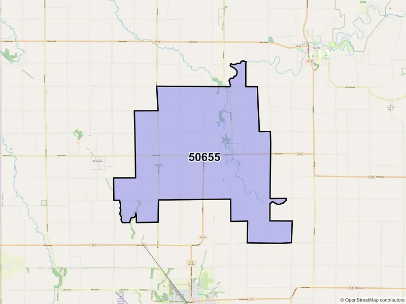 Map of ZIP Code 50655 — Maynard, IA