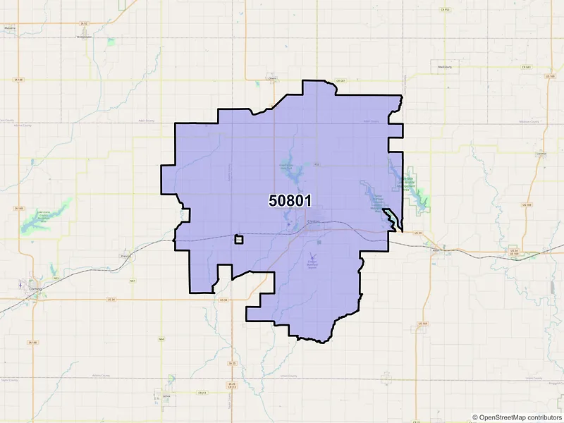 Map of ZIP Code 50801 — Creston, IA