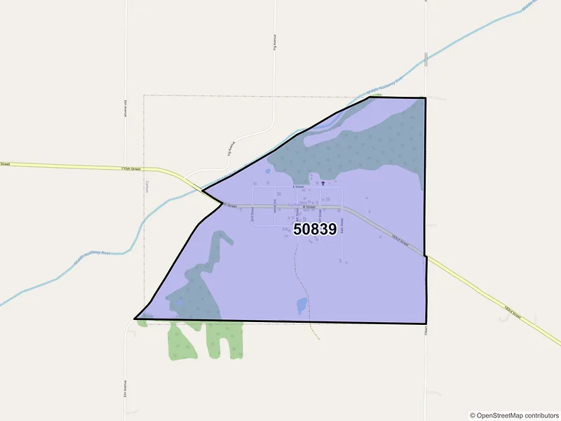 Map of ZIP Code 50839 — Carbon, IA