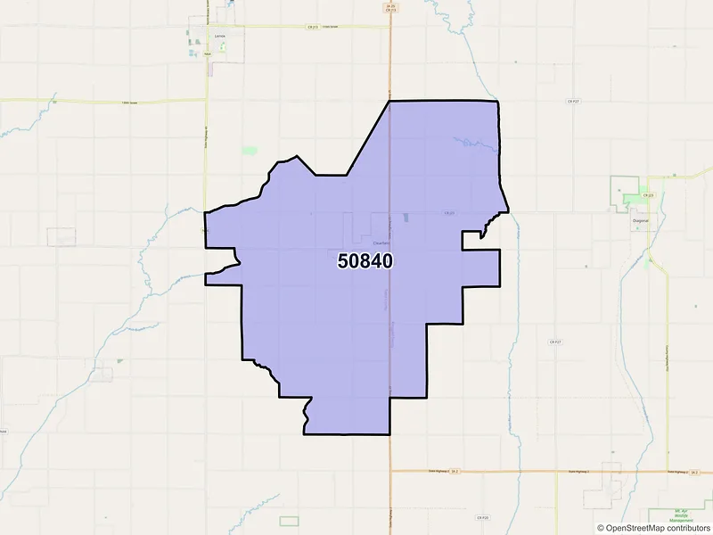 Map of ZIP Code 50840 — Clearfield, IA