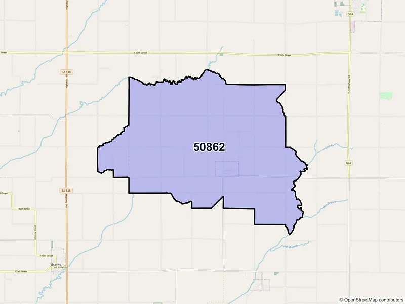 Map of Sharpsburg, Iowa and ZIP codes
