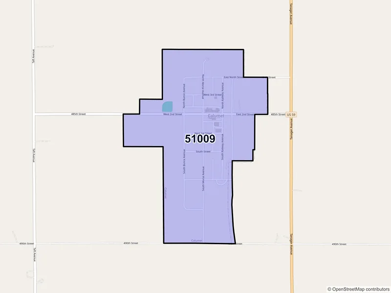 Map of Calumet, Iowa and ZIP codes