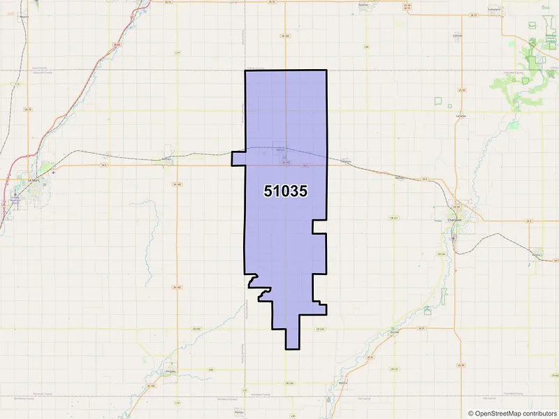 Map of ZIP Code 51035 — Marcus, IA