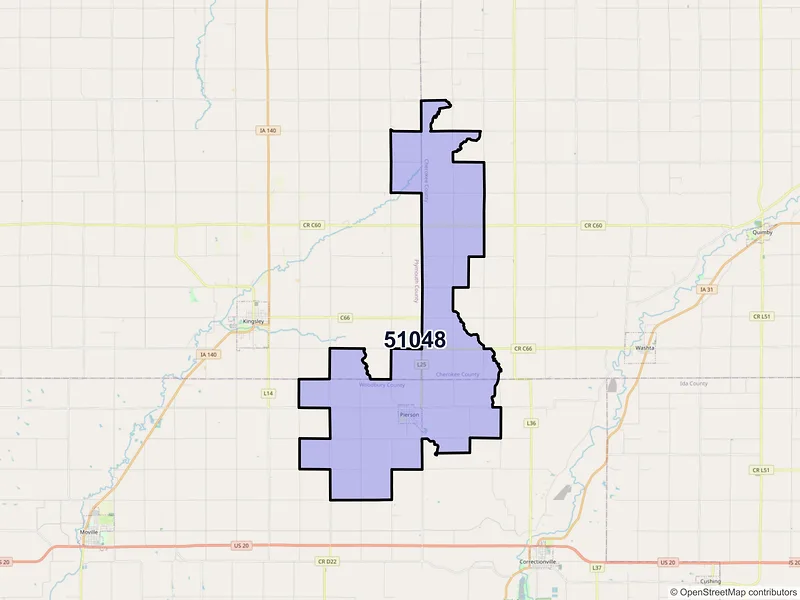 Map of ZIP Code 51048 — Pierson, IA