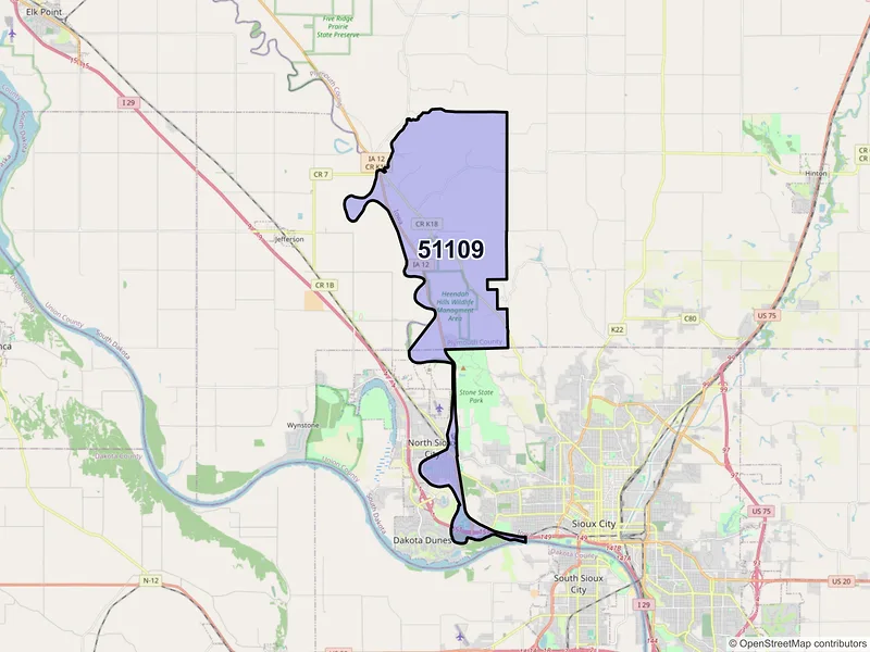 Map of ZIP Code 51109 — Sioux City, IA