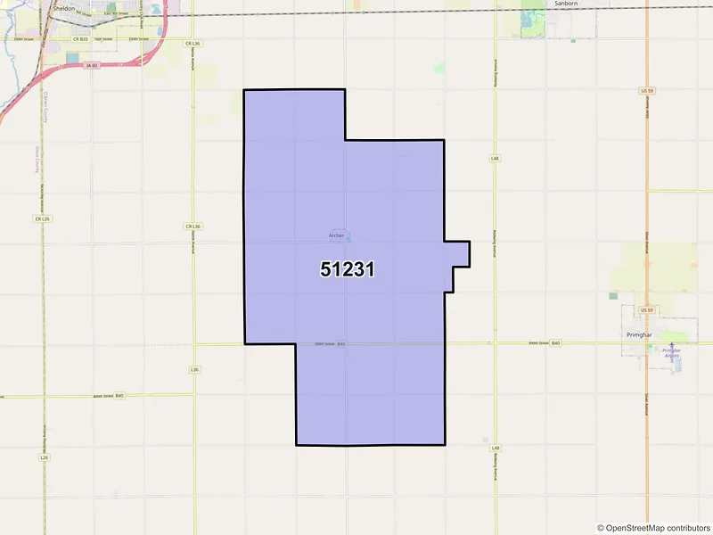 Map of ZIP Code 51231 — Archer, IA