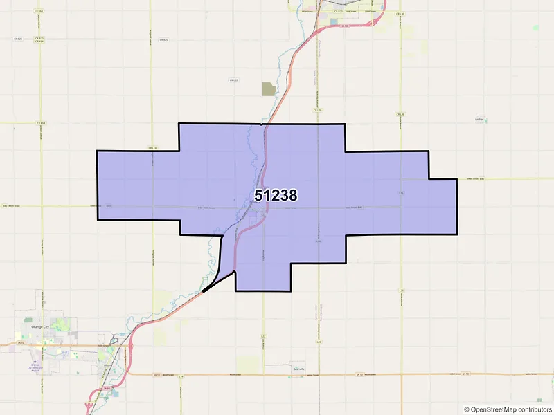 Map of ZIP Code 51238 — Hospers, IA