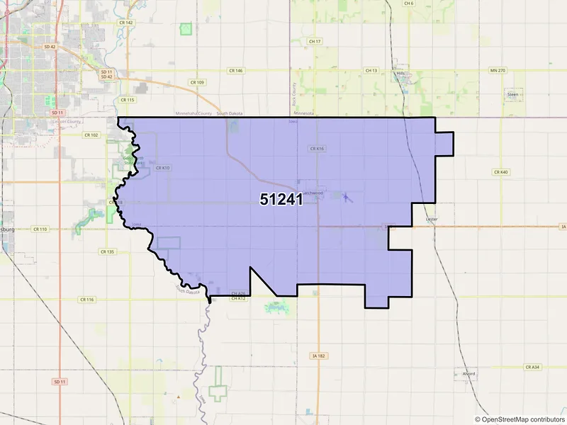 Map of ZIP Code 51241 — Larchwood, IA