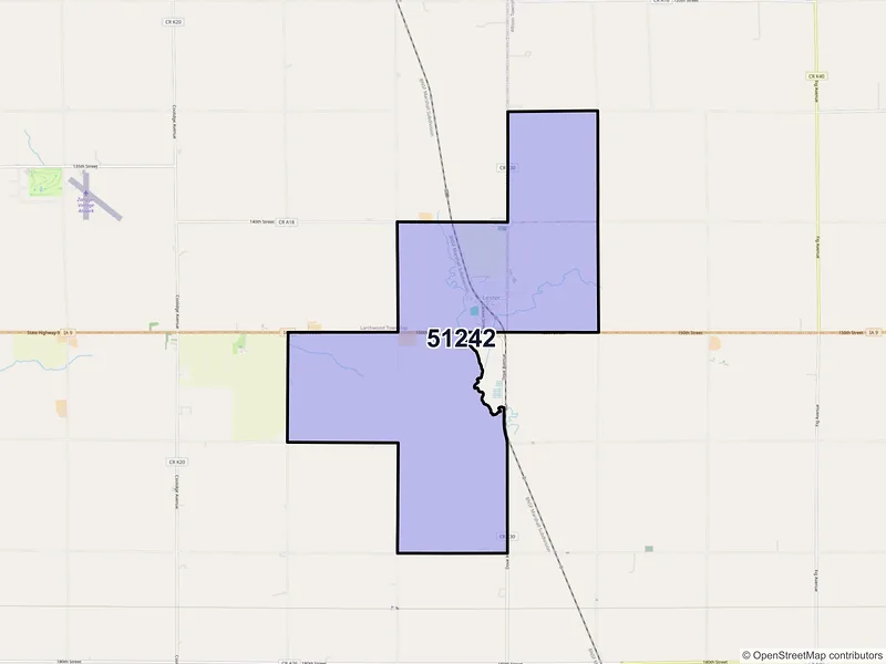 Map of Lester, Iowa and ZIP codes