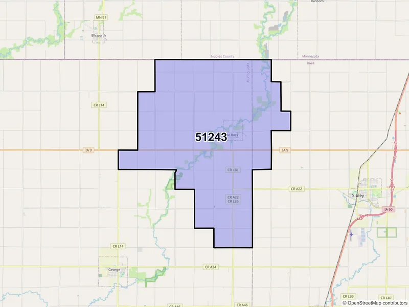 Map of ZIP Code 51243 — Little Rock, IA