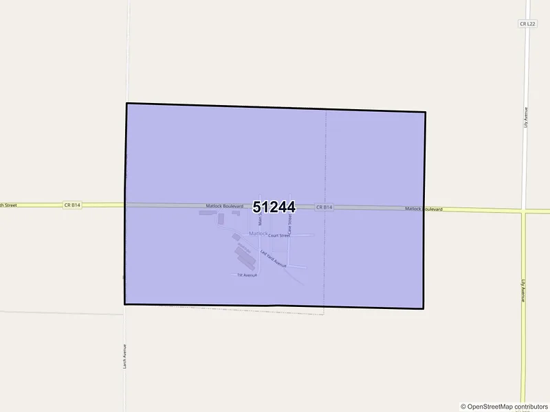 Map of ZIP Code 51244 — Matlock, IA