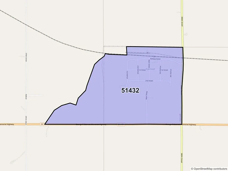 Map of Aspinwall, Iowa and ZIP codes