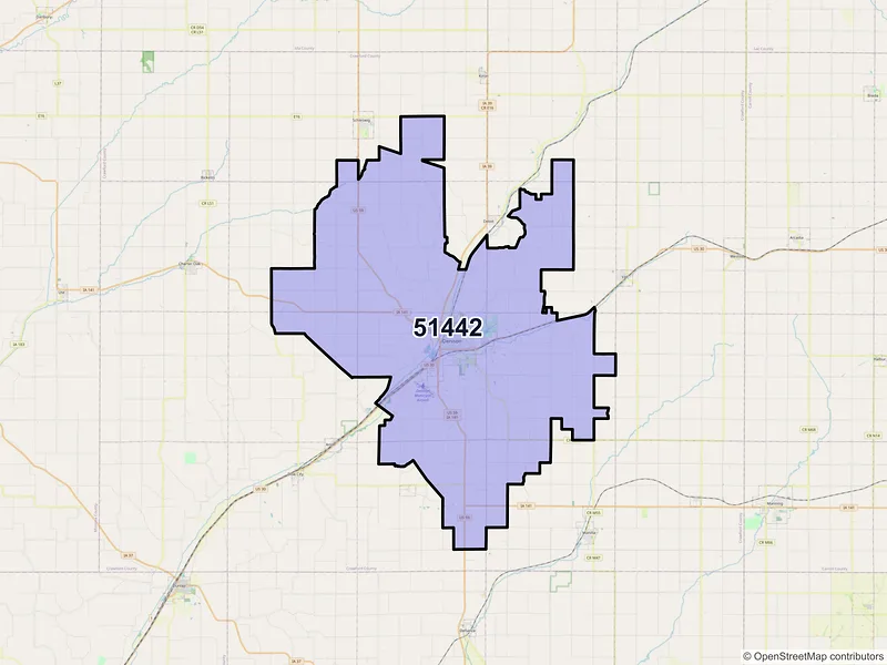 Map of ZIP Code 51442 — Denison, IA