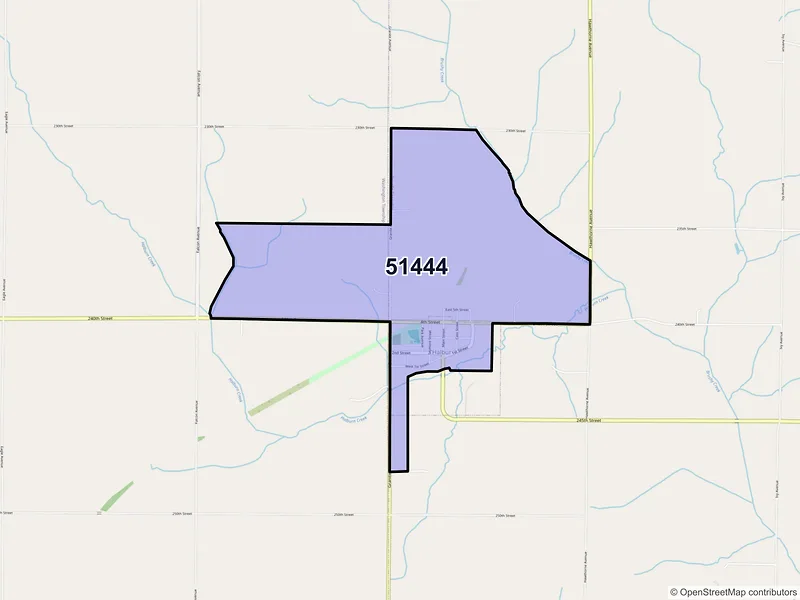 Map of Halbur, Iowa and ZIP codes