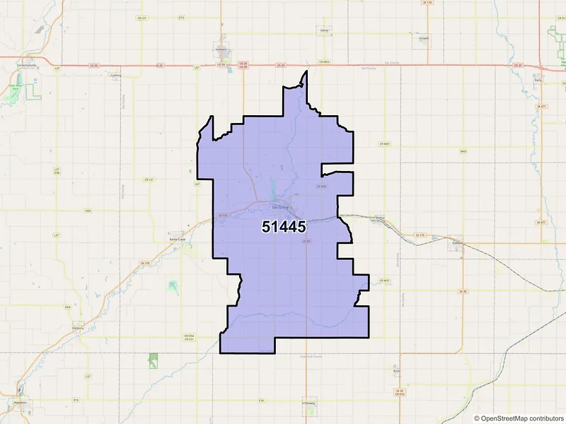 Map of Ida Grove, Iowa and ZIP codes