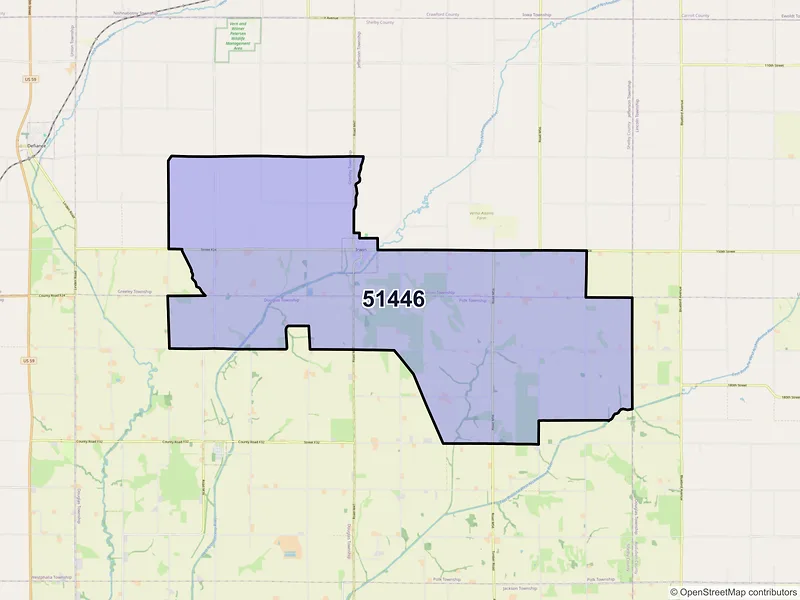 Map of ZIP Code 51446 — Irwin, IA