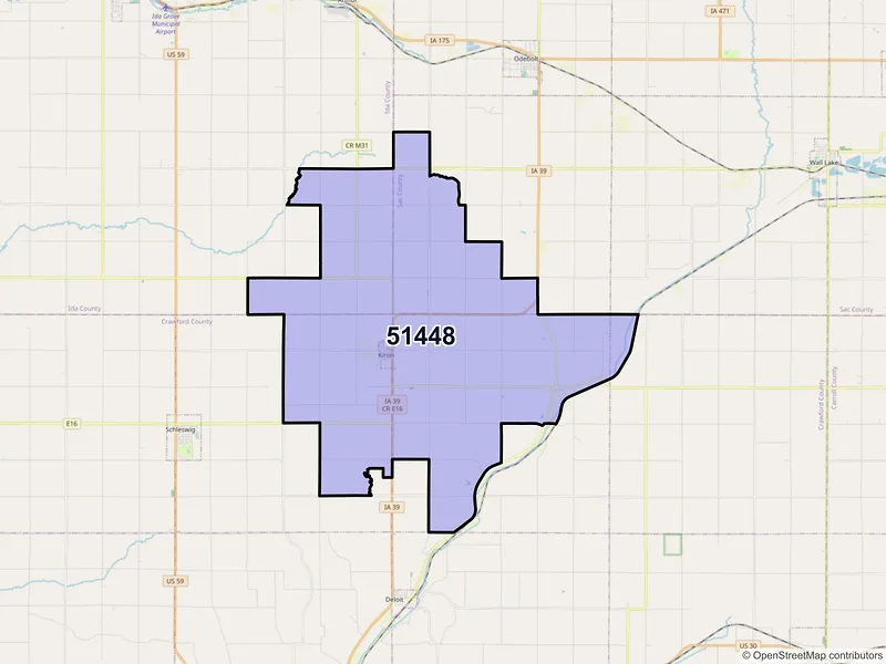 Map of ZIP Code 51448 — Kiron, IA