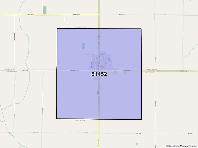 Map of Lidderdale, Iowa and ZIP codes