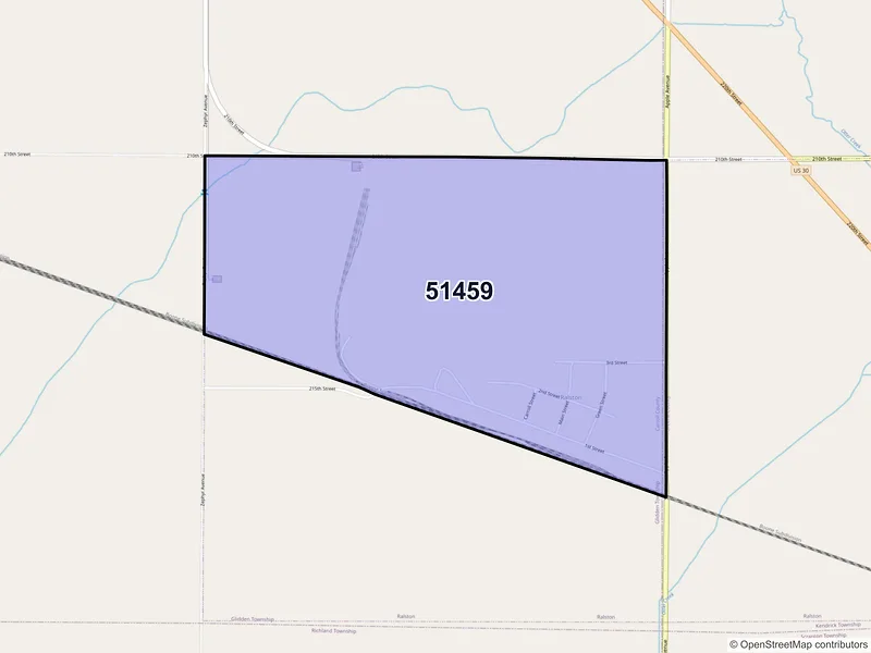 Map of ZIP Code 51459 — Ralston, IA