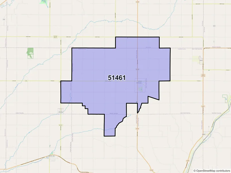 Map of ZIP Code 51461 — Schleswig, IA