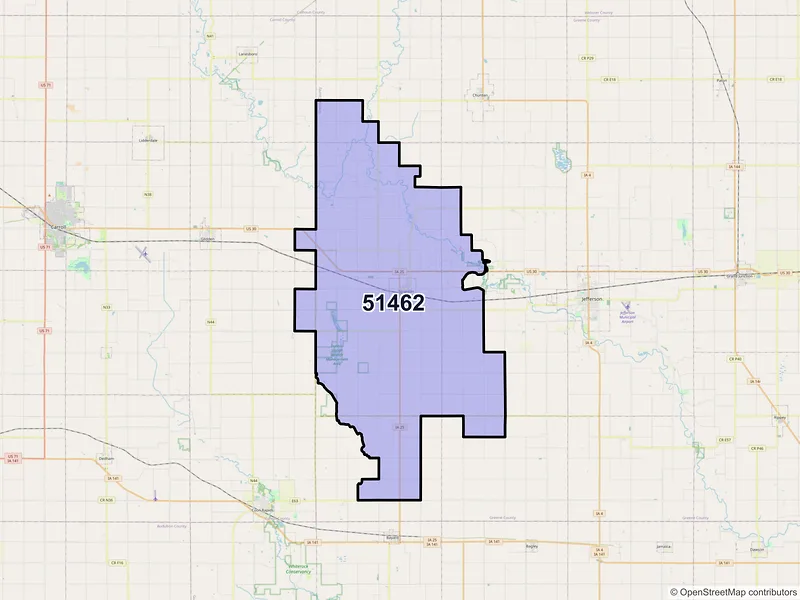 Map of ZIP Code 51462 — Scranton, IA