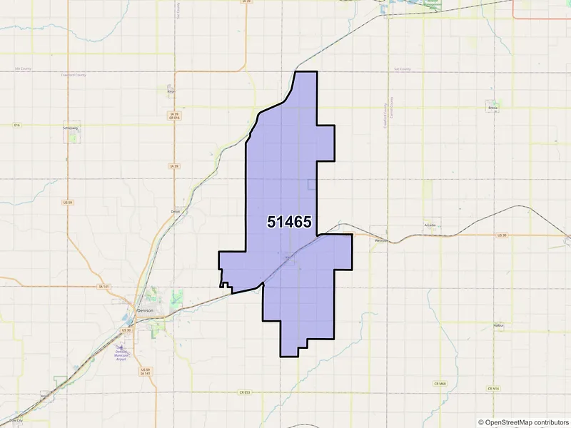 Map of Vail, Iowa and ZIP codes