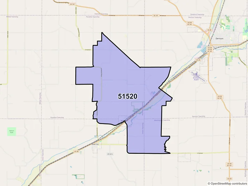 Map of Arion, Iowa and ZIP codes