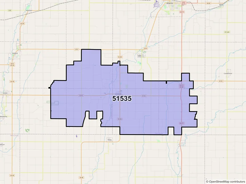 Map of ZIP Code 51535 — Griswold, IA