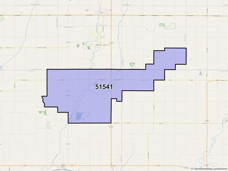 Map of ZIP Code 51541 — Henderson, IA