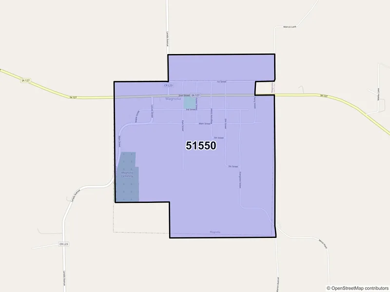 Map of ZIP Code 51550 — Magnolia, IA