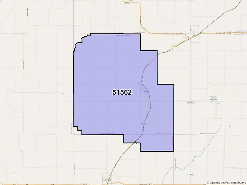 Map of ZIP Code 51562 — Panama, IA