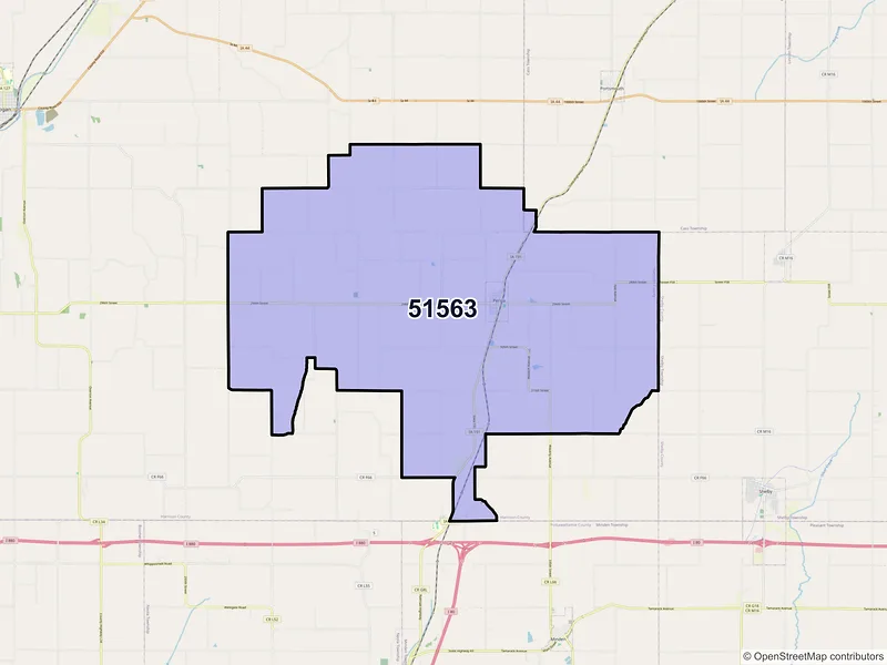 Map of ZIP Code 51563 — Persia, IA